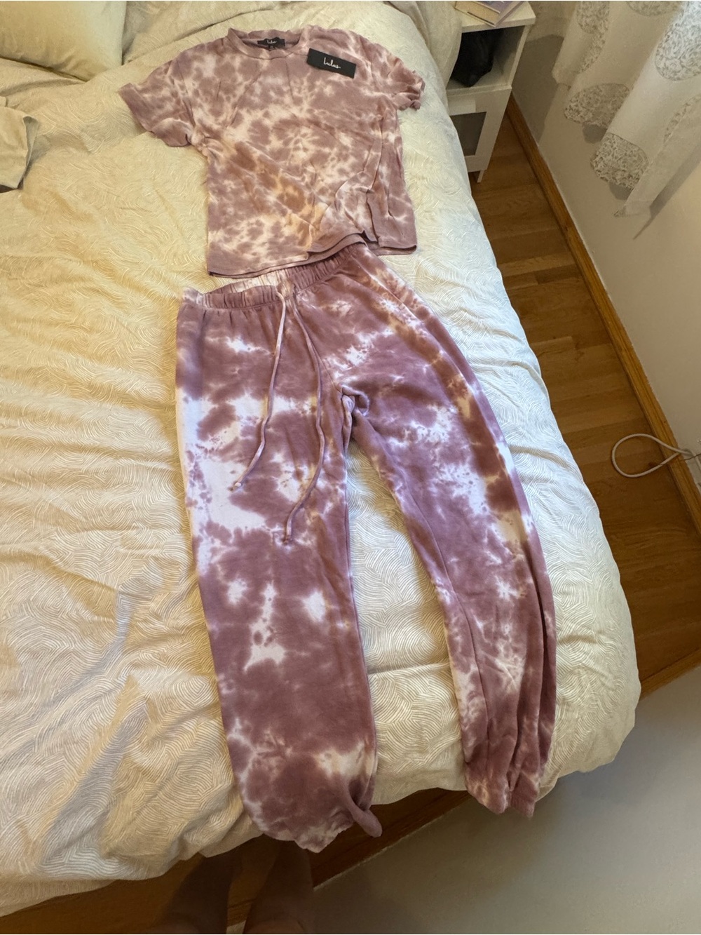 Lulus Purple Tie-dye Pajama Set - Tshirt and Long Pants